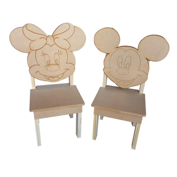 Artesanías - Sillita - Minnie o Mickey - Sillas para niños con figuras.